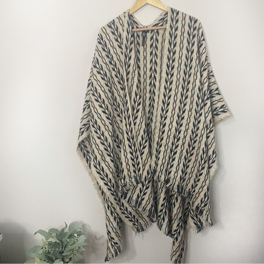 [Modena] Women's Multi Colored Knit Poncho Sweater